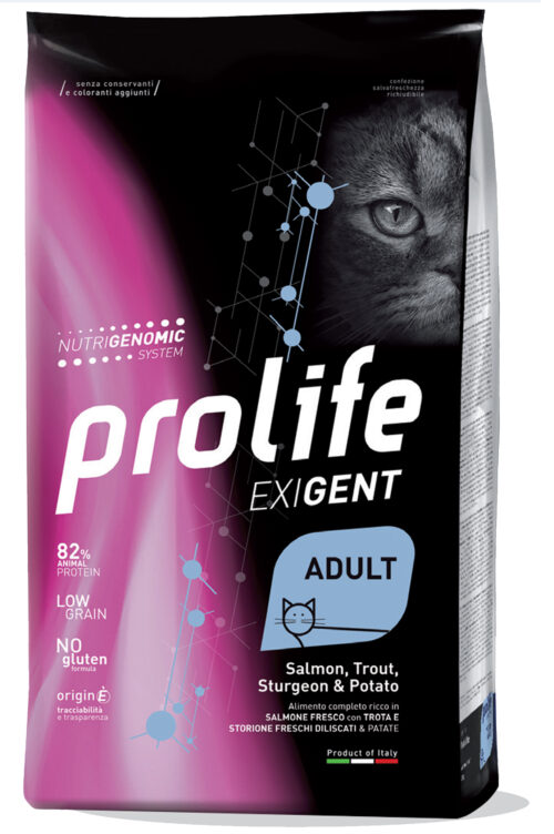 Cat Prolife Exigent Adult Salmon, Trout, Sturgeon & Potato 1,5 kg e 7 kg