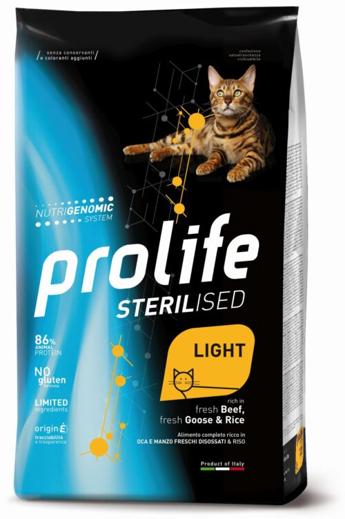 Cat Prolife Sterilised Light Adult fresh Beef, fresh Goose & Rice 1,5 kg e 7 kg