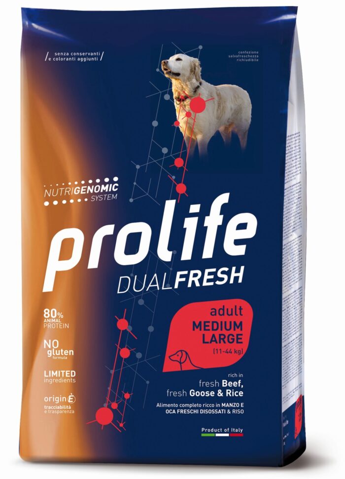 Dog Prolife Adult Medium/Large Beef, Fresh Goose & Rice 2,5 kg e 12 kg
