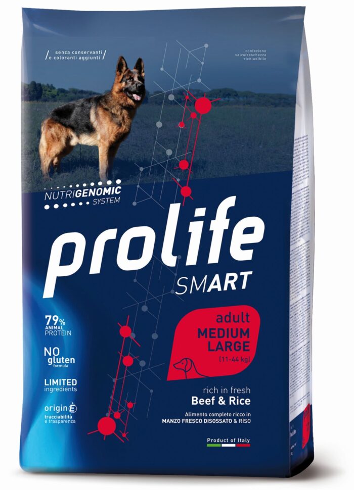 DOG PROLIFE ADULT BEEF&RICE MEDIUM:LARGE 2,5 KG
