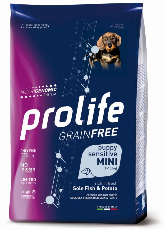 Dog Prolife Grain Free Puppy Mini Sensitive Sole Fish & Potato 2 kg e 7 kg