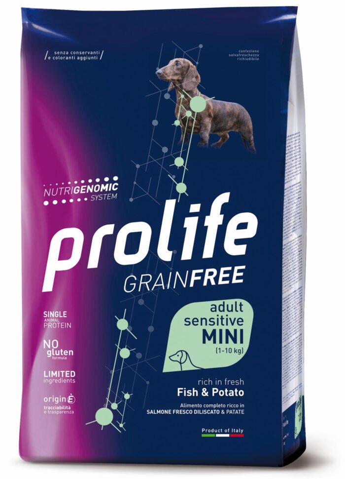 Dog Prolife Grain Free Adult Mini Sensitive Fish & Potato 2 kg e 7 kg