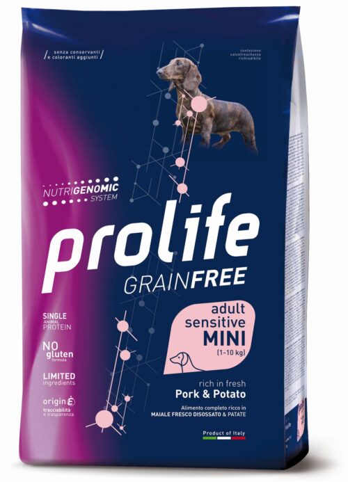 Dog Prolife Grain Free Adult Mini Sensitive Pork & Potato 2 kg e 7 kg