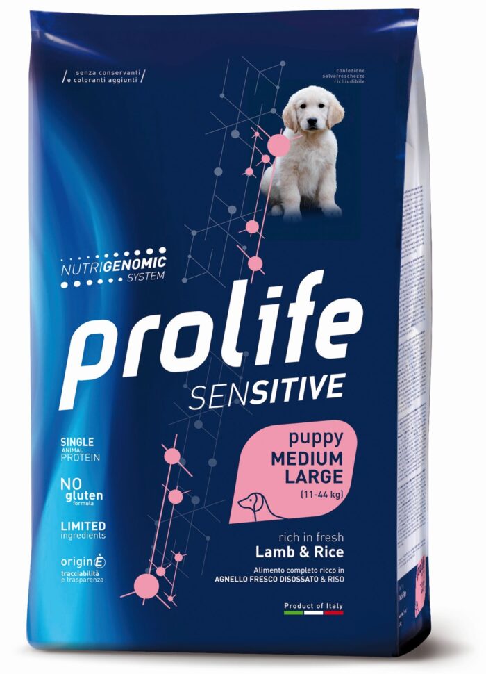 Dog Prolife Sensitive Puppy Medium/Large Lamb & Rice 2,5 kg e 10 kg