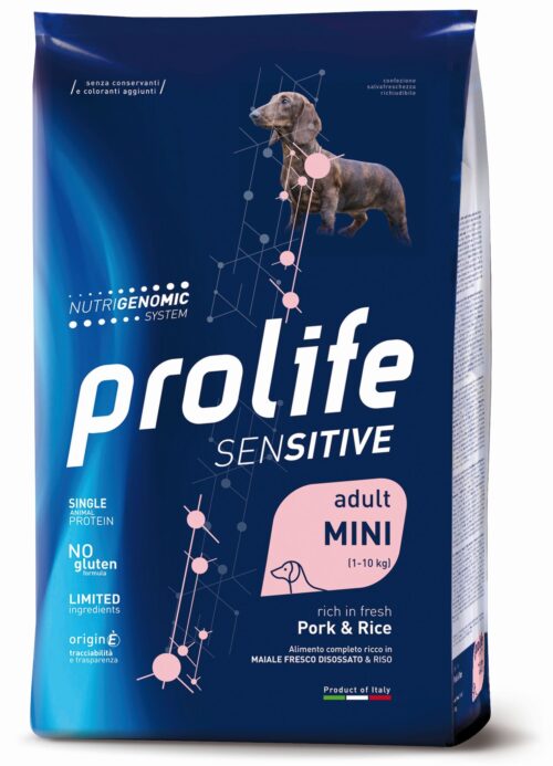 Dog Prolife Sensitive Adult Mini Pork & Rice 2 kg e 7 kg