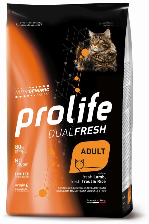 Cat Prolife Dual Fresh Adult fresh Lamb, fresh Trout & Rice 1,5 kg e 7 kg