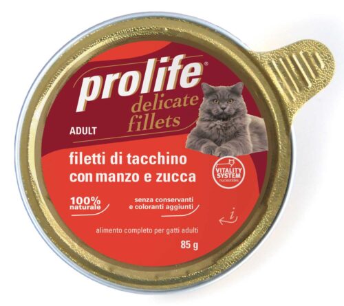 Cat Prolife Adult - Filetti di Tacchino con Manzo e Zucca 85 gr