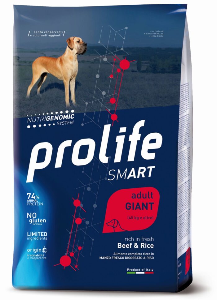 DOG PROLIFE ADULT BEEF&RICE GIANT 12 KG