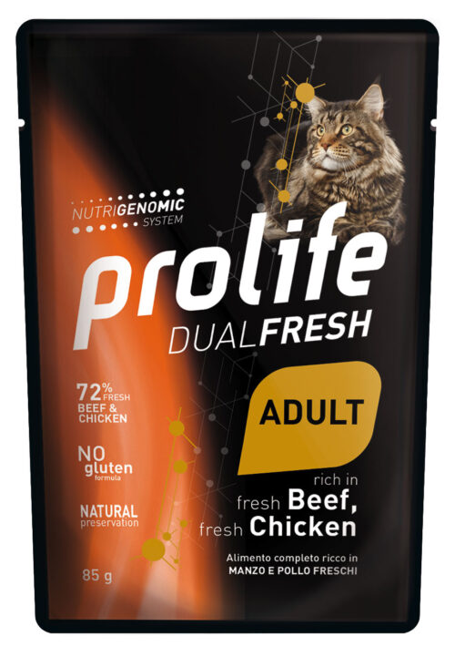 CAT-PROLIFE-WET-DUALFRESH-ADULT-BEEF-&-CHICKEN---busta-85-gr