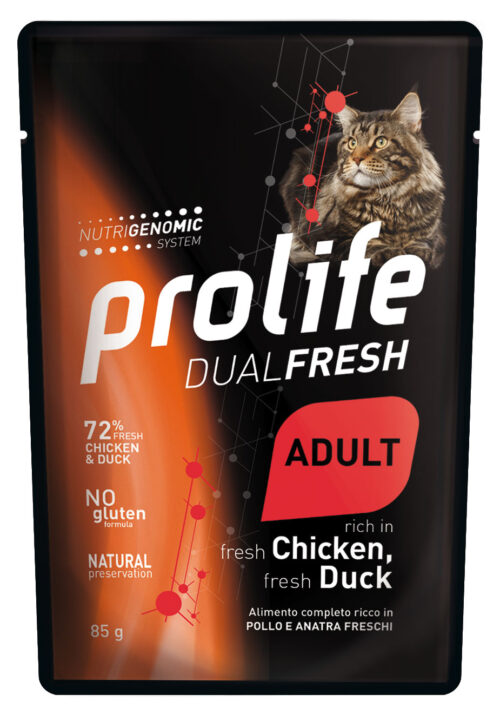 CAT PROLIFE WET DUALFRESH ADULT CHICKEN & DUCK - busta 85 gr
