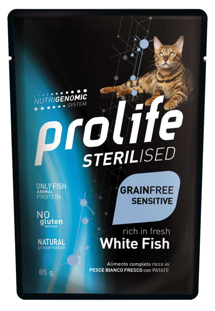 CAT PROLIFE WET STERILISED GRAINFREE SENSITIVE WHITE FISH - Busta 85 GR