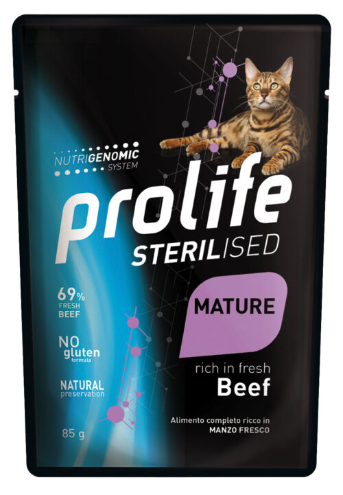 CAT PROLIFE WET STERILISED MATURE BEEF - busta 85 gr