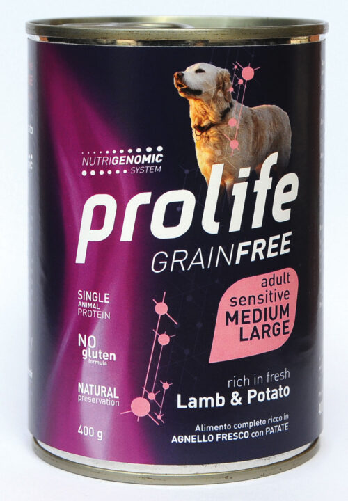 DOG PROLIFE WET GRAINFREE MEDIUM/LARGE LAMB & POTATO - 400 gr