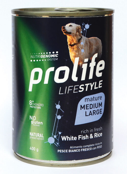 DOG PROLIFE WET LIFESTYLE MATURE MEDIUM/LARGE WHITE FISH & RICE - 400 gr