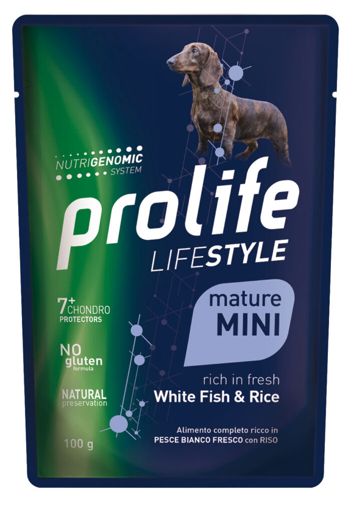 DOG PROLIFE WET LIFESTYLE MATURE WHITE FISH & RICE - busta 100 gr