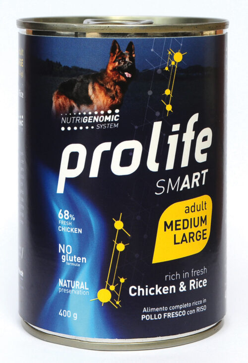 DOG PROLIFE WET SMART ADULT MEDIUM/LARGE CHICKEN & RICE - 400 gr