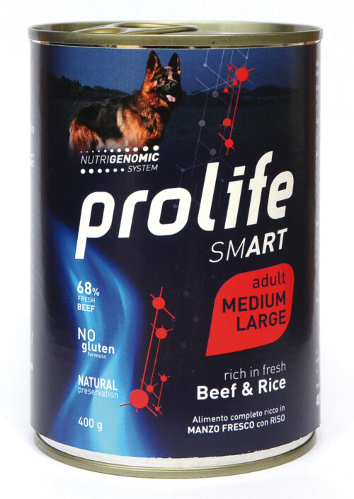 DOG PROLIFE WET SMART MEDIUM/LARGE BEEF & RICE - 400 gr